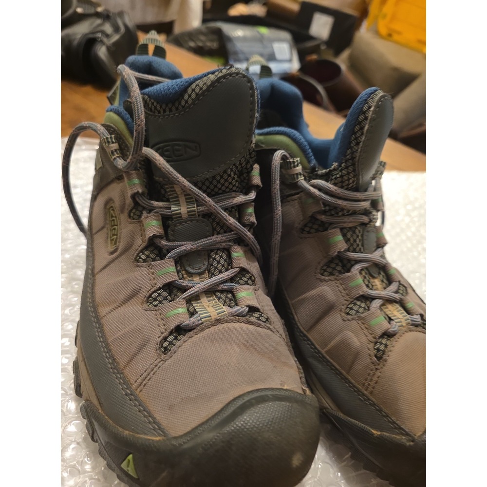 Keen Targhee 3 Gray Leather Low Top Hiking Shoes Sneakers Size 9.5 Mens. - Picture 11 of 16